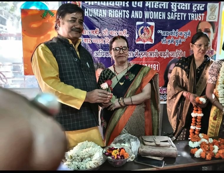 Felicitation of Mamta Ji, District Vice President, Mahendragarh