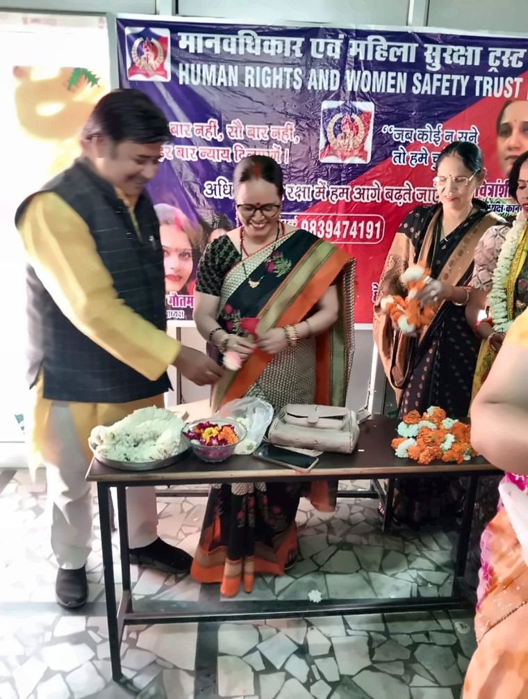 Felicitation of Mamta Ji, District Vice President, Mahendragarh